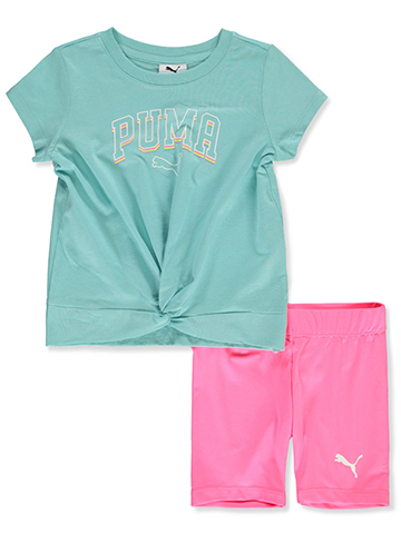 Puma Girls' 2-Piece Bike Shorts Set Outfit - CookiesKids.com