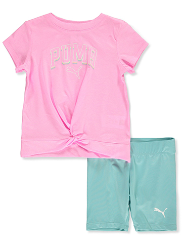 Puma Girls' 2-Piece Bike Shorts Set Outfit - CookiesKids.com