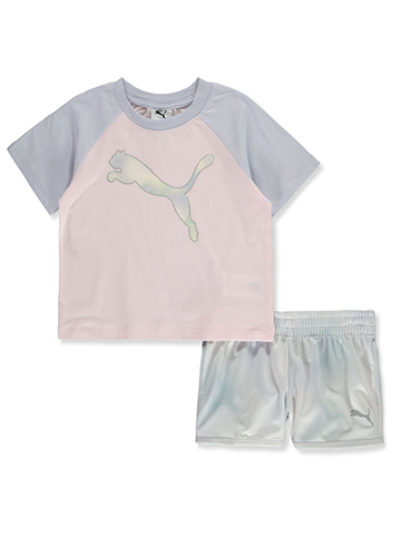 Puma Girls' 2-Piece Shorts Set Outfit - CookiesKids.com