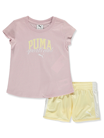 Puma Girls' 2-Piece Shorts Set Outfit - CookiesKids.com