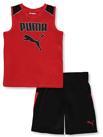 Puma Boys' 2-Piece Muscle Shirt Set Outfit - CookiesKids.com