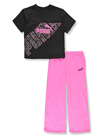 Puma Girls' 2-Piece Wide Leg Pants Set Outfit - CookiesKids.com