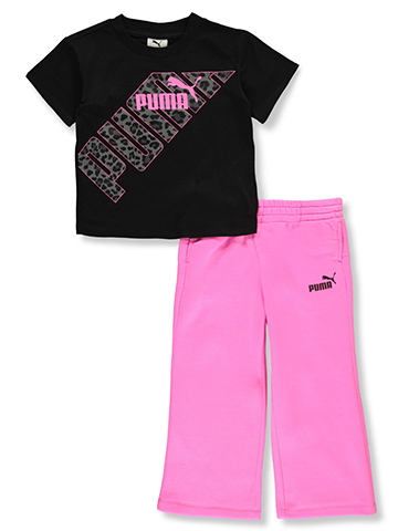 Puma Girls' 2-Piece Fleece Pants Set Outfit - CookiesKids.com