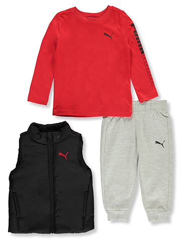 Puma Baby Boys' 3-Piece Vest Joggers set Outfit - CookiesKids.com