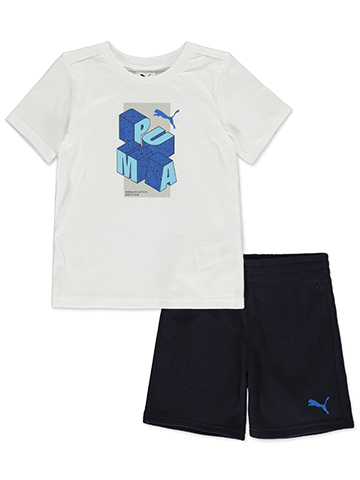 Puma Boys' 2-Piece Block Shorts Set Outfit - CookiesKids.com