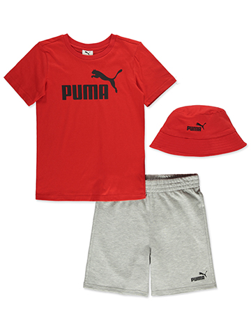Puma Boys' 3-Piece Bucket Hat Shorts Set Outfit - CookiesKids.com