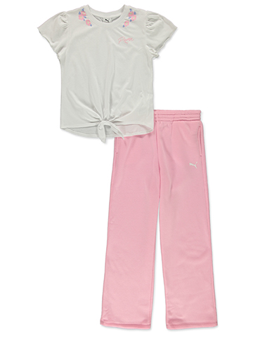 Puma Girls' 2-Piece Floral Joggers Set Outfit - CookiesKids.com