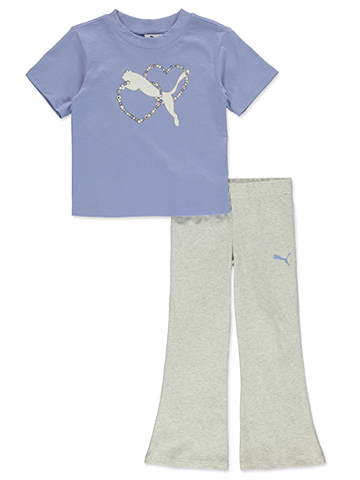Puma Girls' 2-Piece Heart Leggings Set Outfit - CookiesKids.com
