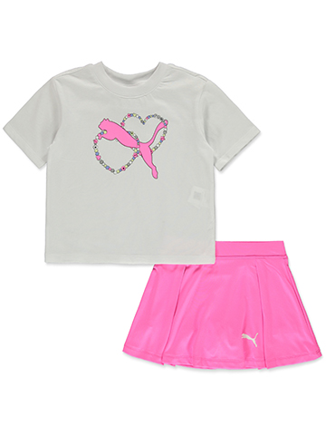 Puma Girls' 2-Piece Skorts Set Outfit - CookiesKids.com