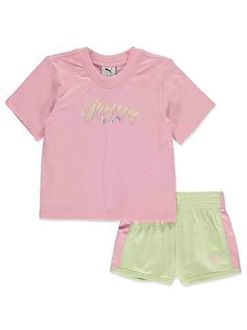 Puma Girls' 2-Piece Charms Shorts Set Outfit - CookiesKids.com