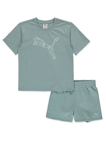 Puma Girls' 2-Piece Pounce Shorts Set Outfit - CookiesKids.com
