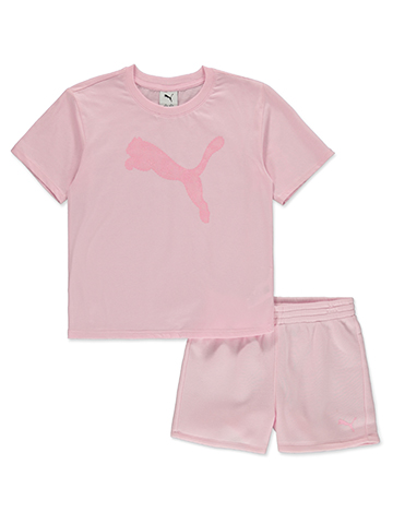 Puma Girls' 2-Piece Pounce Shorts Set Outfit - CookiesKids.com