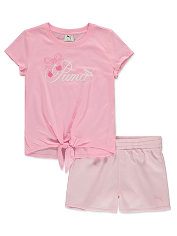 Puma Girls' 2-Piece Shorts Set Outfit - CookiesKids.com