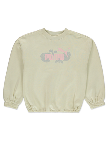 Puma Girls' Elastic Fit Pullover Crew Sweatshirt - CookiesKids.com