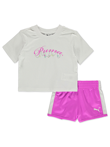 Puma Baby Girls' 2-Piece Charmed Shorts Set Outfit - CookiesKids.com