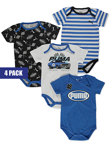 Puma Baby Boys' 4-Pack Race Car Bodysuits - CookiesKids.com