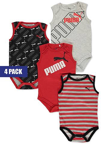 Puma Baby Boys' 4-Pack Sleeveless Tank Bodysuits - CookiesKids.com