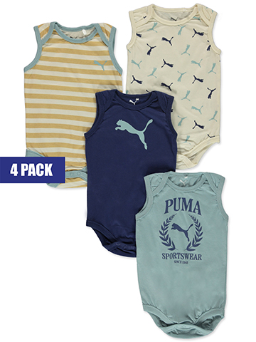 Puma Baby Boys' 4-Pack Sleeveless Tank Bodysuits - CookiesKids.com