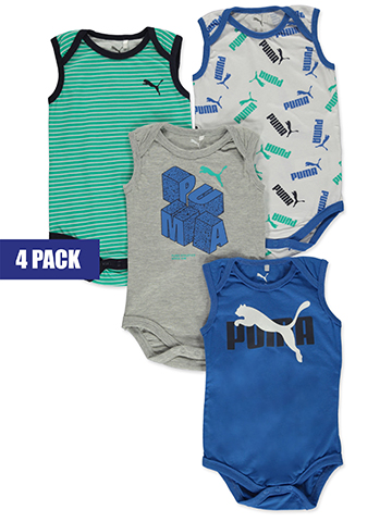Puma Baby Boys' 4-Pack Sleeveless Tank Bodysuits - CookiesKids.com