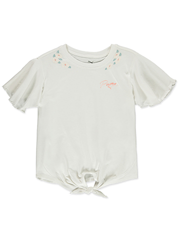 Puma Girls' Floral Tied T-Shirt - CookiesKids.com