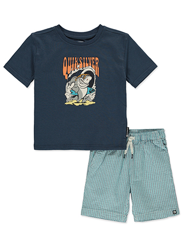 Quicksilver Boys' 2-Piece Shark Shorts Set Outfit - CookiesKids.com