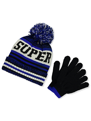 Polar Wear Boys' 2-Piece Super Pom Hat Gloves Set - CookiesKids.com