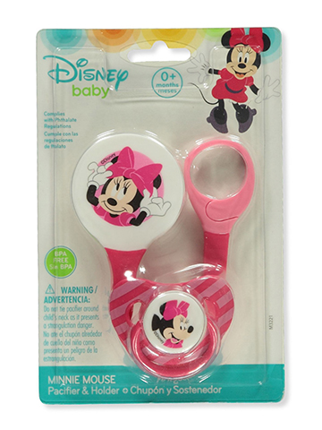 Disney Minnie Mouse Pacifier & Holder Set - CookiesKids.com