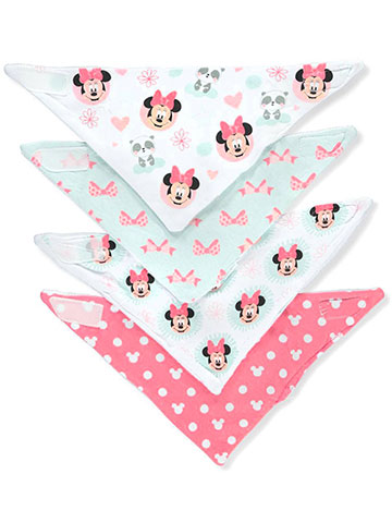 Minnie Mouse Baby Girls’ 4-Pack Bandana Bibs - CookiesKids.com