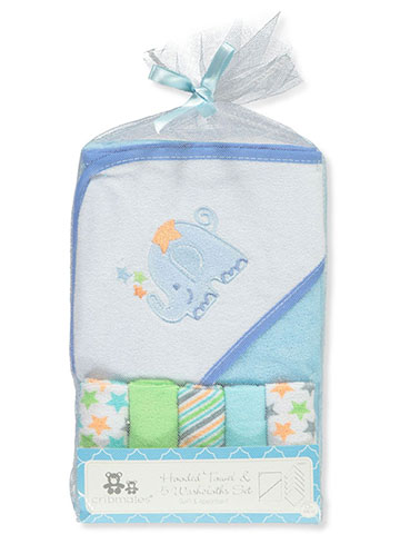 Cribmates Hooded Towel & 5 Washcloths Set - CookiesKids.com