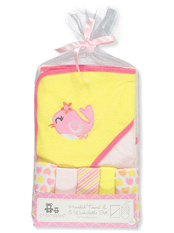 Cribmates Hooded Towel & 5 Washcloths Set - CookiesKids.com