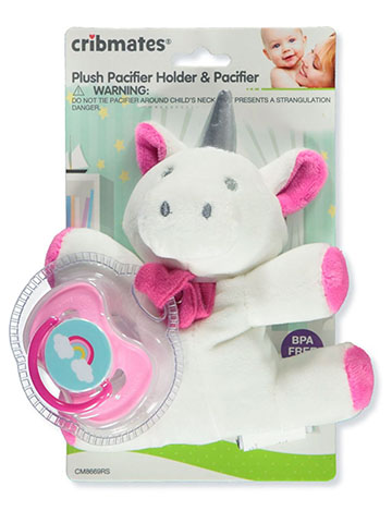 Cribmates Unicorn Plush Pacifier Holder with Pacifier - CookiesKids.com