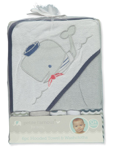 Cribmates Baby Boys' 6-Piece Washcloth & Hooded Towel Set - CookiesKids.com