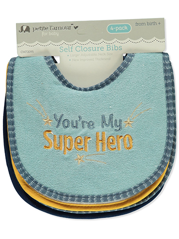 Petite L'Amour Baby Boys' 4-Pack Baby Bibs - CookiesKids.com