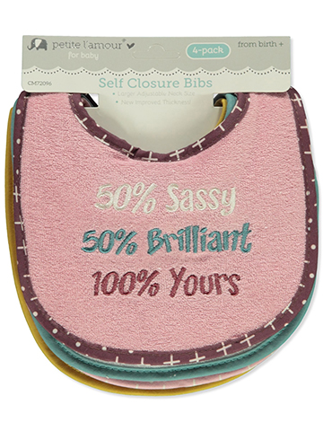 Petite L'Amour Baby Girls' 4-Pack Baby Bibs - CookiesKids.com