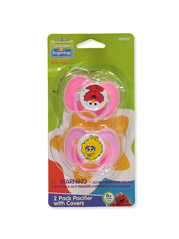 Sesame Street Baby 2-Pack Pacifiers With Covers - CookiesKids.com