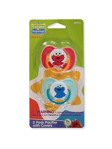 Sesame Street Baby 2-Pack Pacifiers With Covers - CookiesKids.com