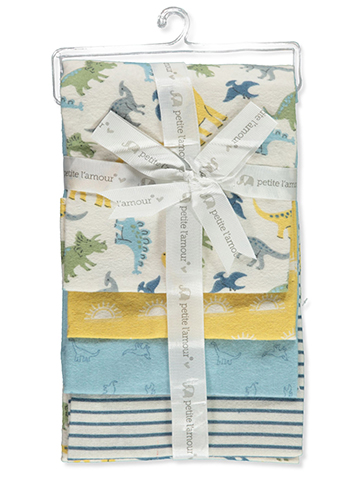 Cribmates Baby Boys' 4-Pack Dinosaur Receiving Blankets - CookiesKids.com