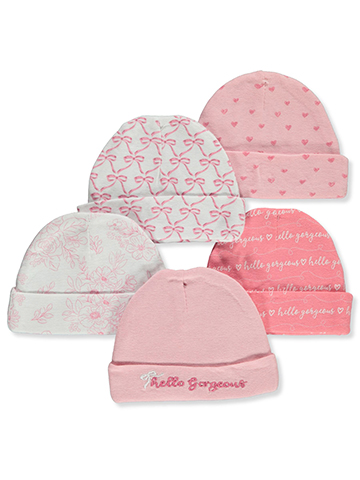 Cribmates Baby Girls' 5-Pack Caps - CookiesKids.com