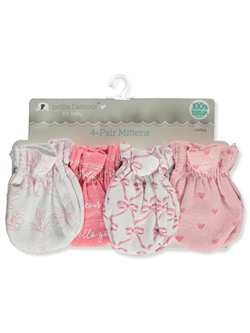 Cribmates Baby Girls' 4-Pack Mittens - CookiesKids.com