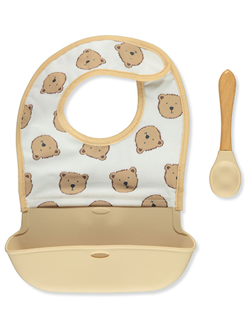 Petite L'amour Baby Boys' 2-Piece Pocket Bib With Spoon Set - CookiesKids.com