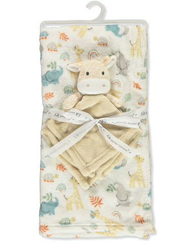 Petite L'amour Baby Boys' 2-Piece Giraffe Security Blanket Set - CookiesKids.com
