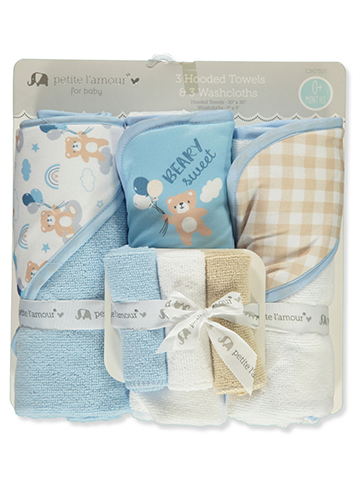 Cribmates Baby Boys' 6-Piece Hooded Towel & Washcloths Set - CookiesKids.com