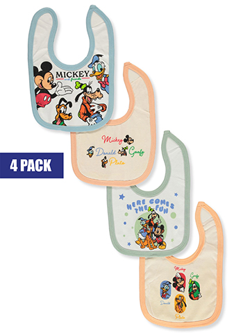 Disney Mickey Mouse Baby Boys' 4-Pack Bibs - CookiesKids.com