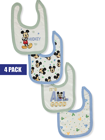 Disney Mickey Mouse Baby Boys' 4-Pack Bibs - CookiesKids.com