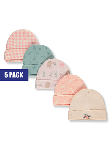 Cribmates Baby Girls' 5-Pack Caps - CookiesKids.com