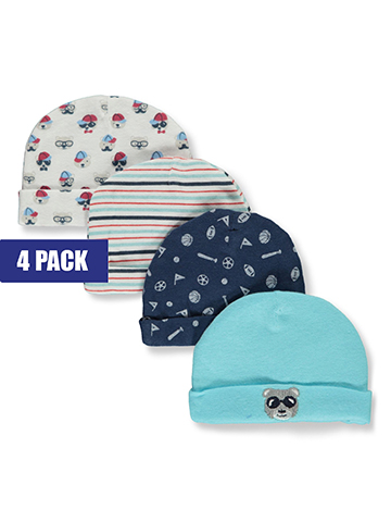 Cribmates Baby Boys' 4-Pack Bear Caps - CookiesKids.com
