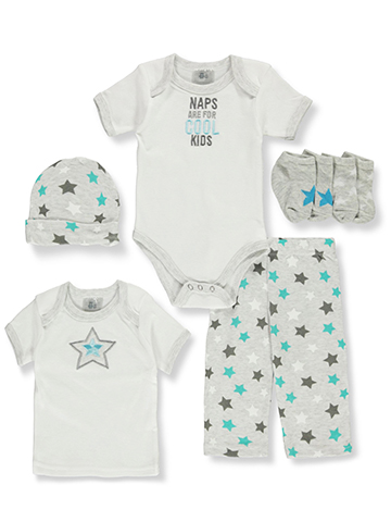 Cribmates Baby Unisex 6-Piece Star Layette Gift Box Set - CookiesKids.com