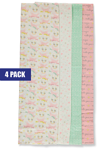 Cribmates Baby Girls' 4-Pack Rainbow Cloud Receiving Blankets - CookiesKids.com