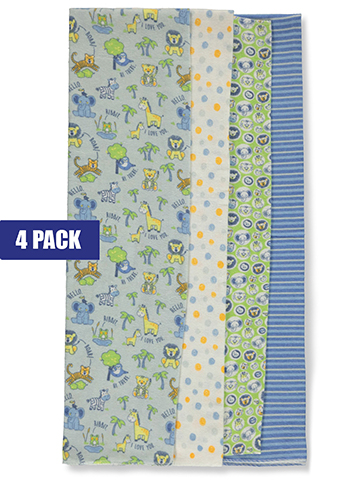 Cribmates Baby Boys' 4-Pack Jungle Receiving Blankets - CookiesKids.com