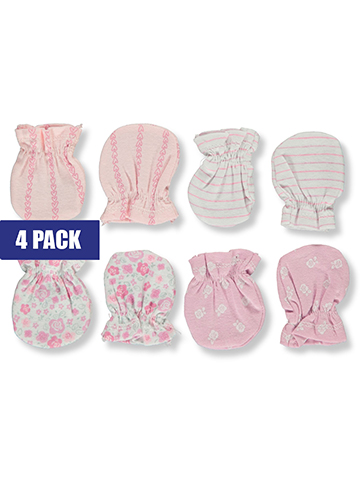 Cribmates Baby Girls' 4-Pack Mittens - CookiesKids.com